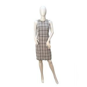 Ann Taylor Black and White Plaid sheath dress Size 4P